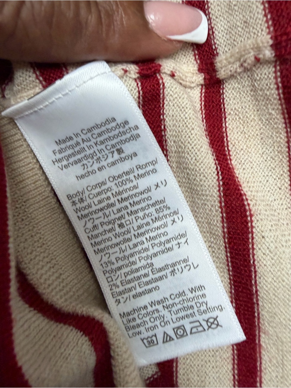 J. Crew Carolyn fitted crewneck sweater in striped merino wool small - Picture 8 of 9
